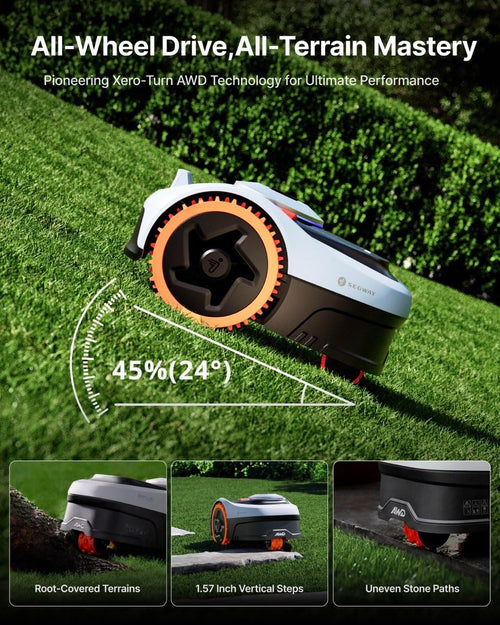 All-Terrain Robotic Lawn Mower for Slopes and Precise Yard Care