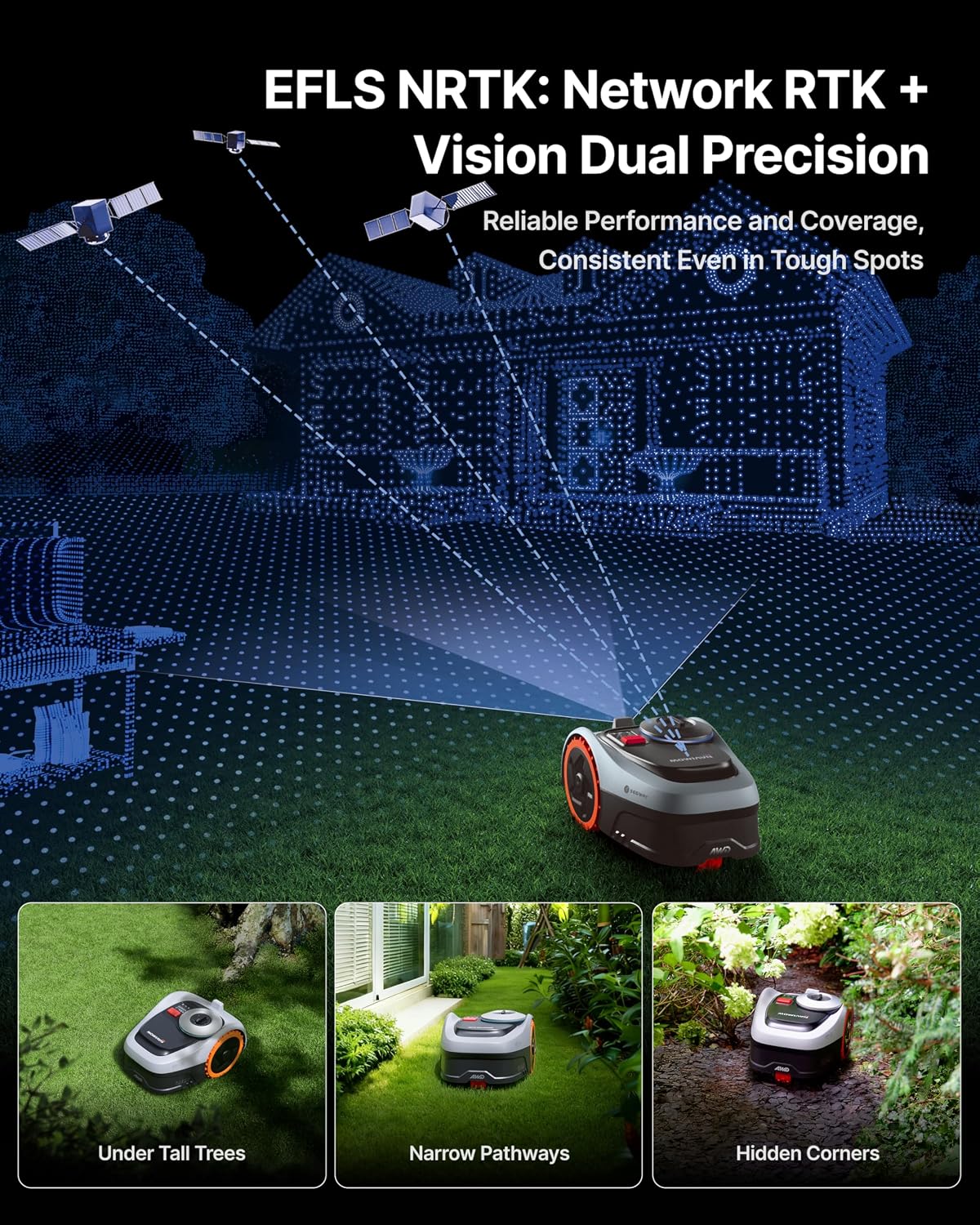 All-Terrain Robotic Lawn Mower for Slopes and Precise Yard Care